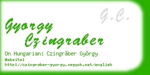 gyorgy czingraber business card